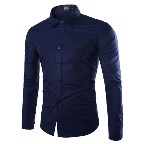 Casual Polo Collar Ironing Free Long Sleeves Shirt For Men - Image 6