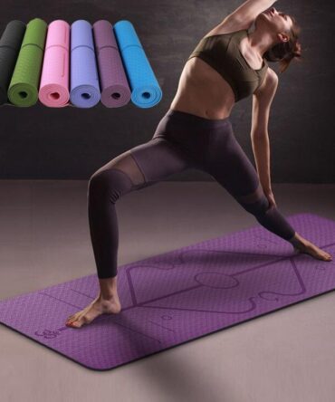 Non Slip TPE Yoga Mat Position Line Beginner