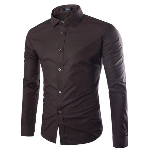 Casual Polo Collar Ironing Free Long Sleeves Shirt For Men - Image 2