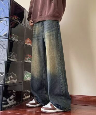 Vintage High-street Straight-leg Loose Wide-leg Jeans