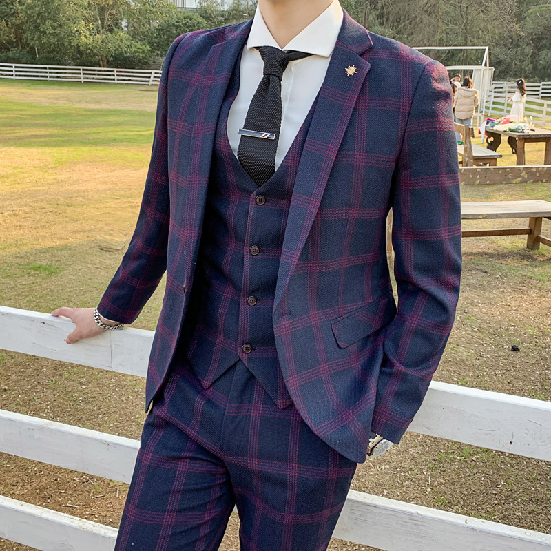 Mens 3-piece Suit In Korean And British Styles, Slim-fit - Image 7