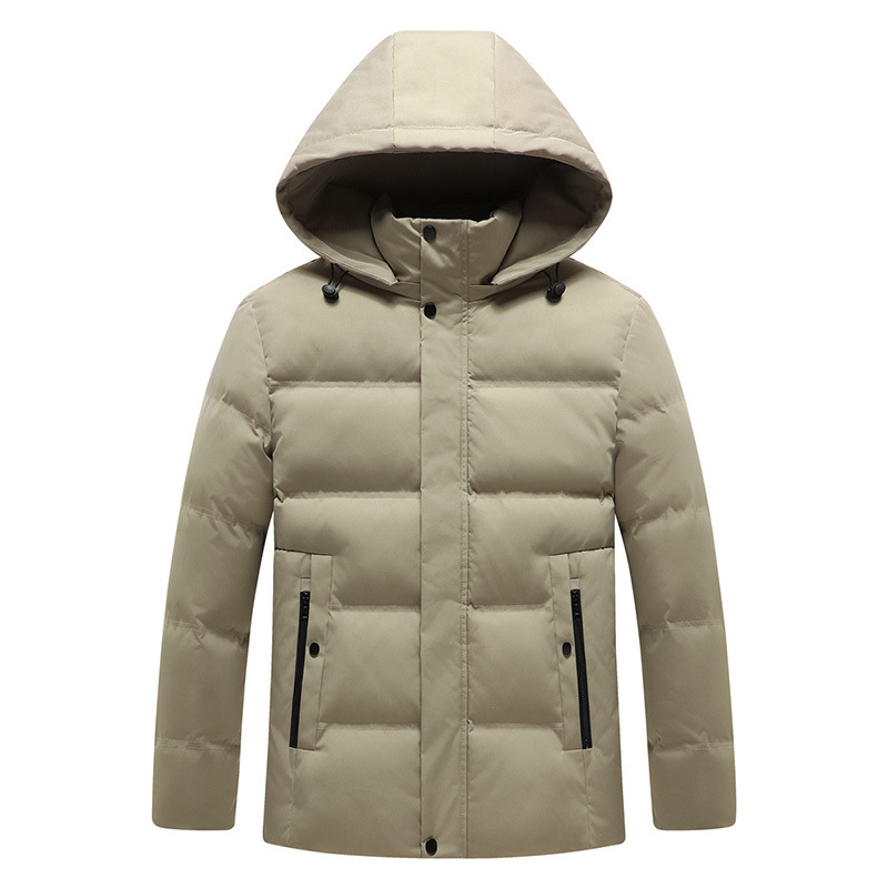 Mens Padded Cotton Coat With Fleece-Lined Detachable Hood - Image 4