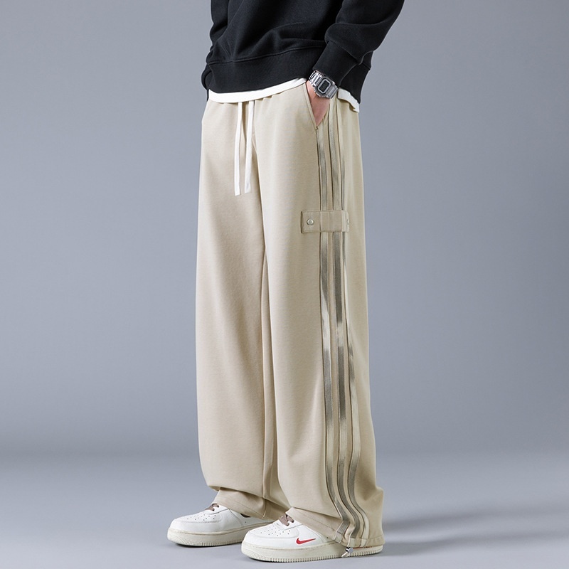Mens Three-Stripe Sweatpants Spring American High-Street Style Joggers - Image 7