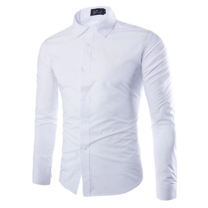 Casual Polo Collar Ironing Free Long Sleeves Shirt For Men - Image 3