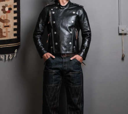 Springautumn Turn-down Collar Biker Leather Jacket - Image 3