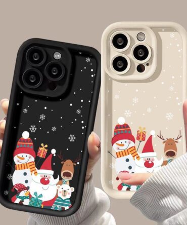 Cute Santa Claus Phone Case Frosted Advanced Christmas Pattern Case For Phone Shockproof Soft Silicone Phone Cover