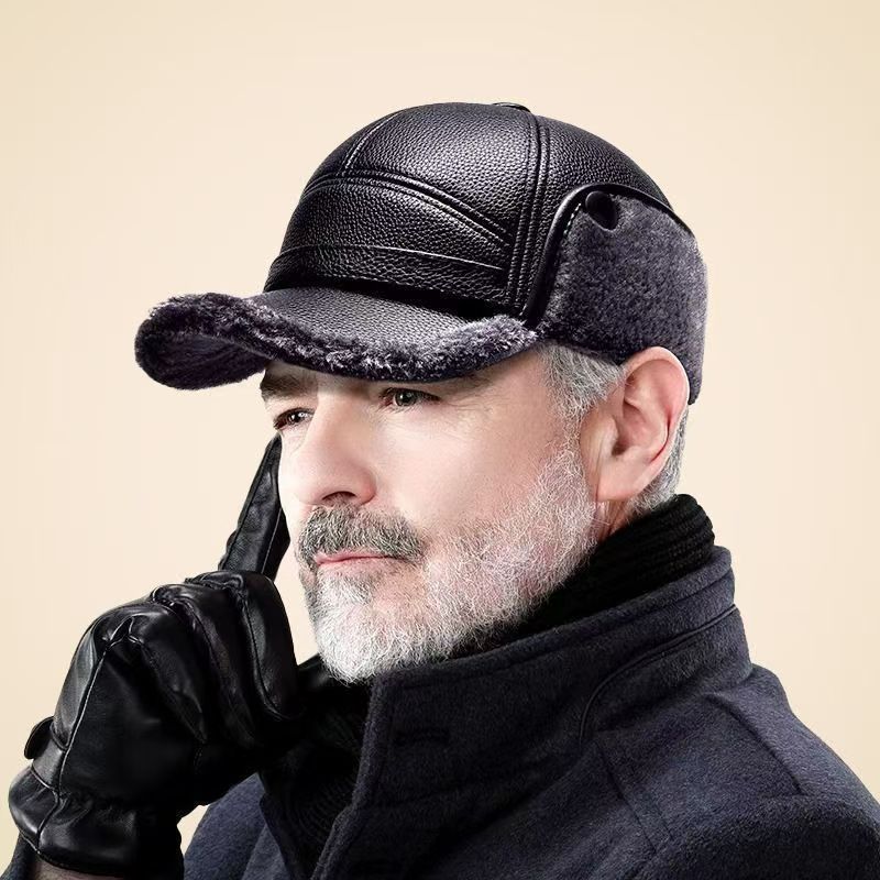 Winter Fleece-Lined Outdoor Ear-Protecting Hat For Middle-Aged And Elderly Men - Image 3