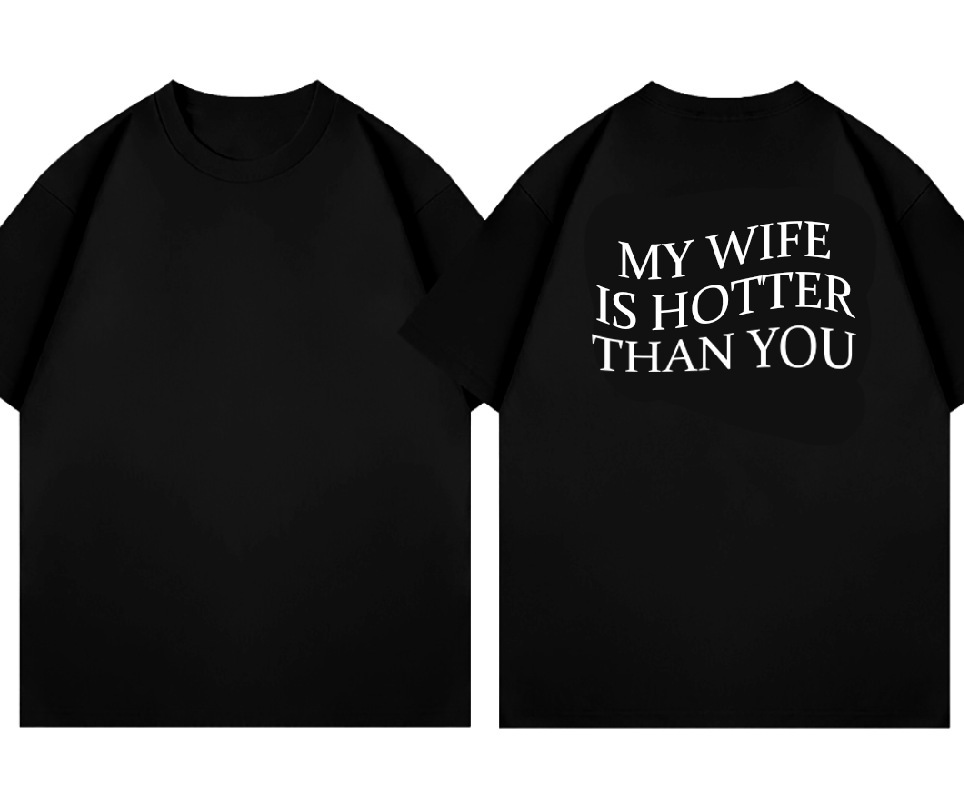 Mens T-shirt With English Letter Print - Image 9