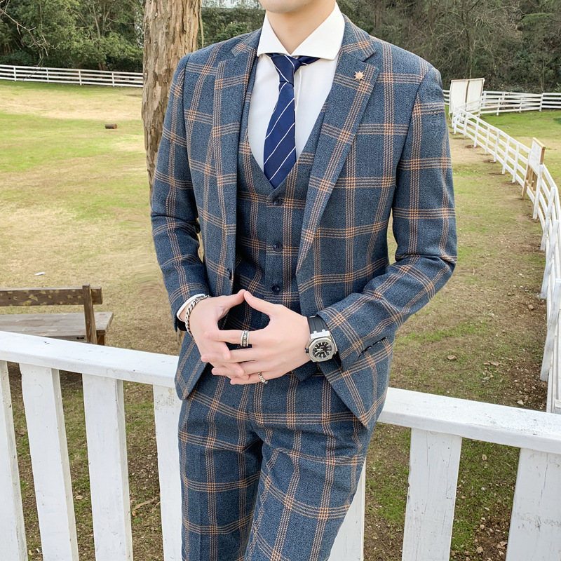 Mens 3-piece Suit In Korean And British Styles, Slim-fit - Image 6