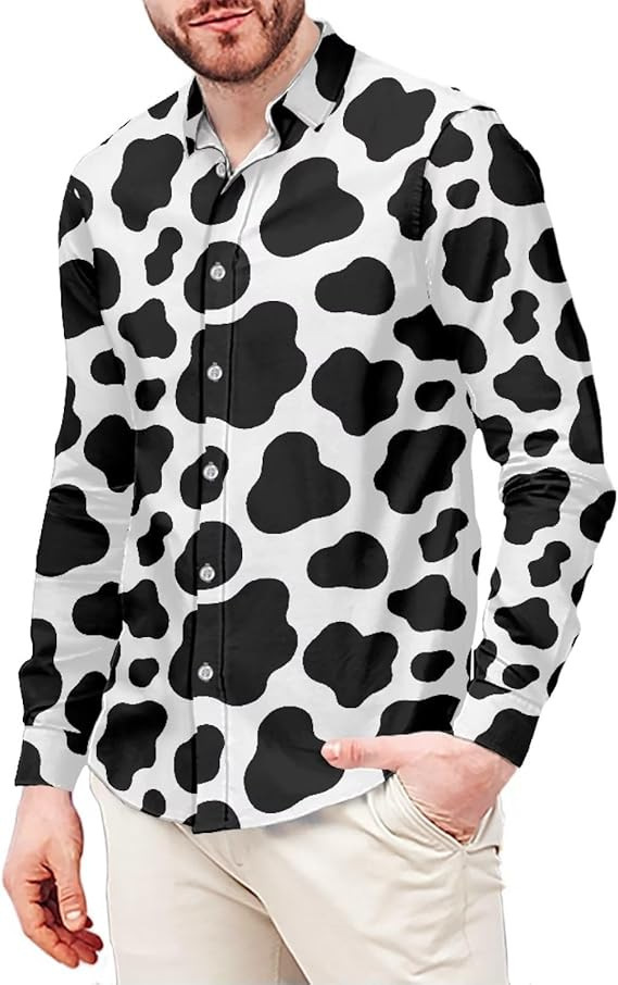 Mens Long-Sleeve Shirt With Leopard Print - Image 4