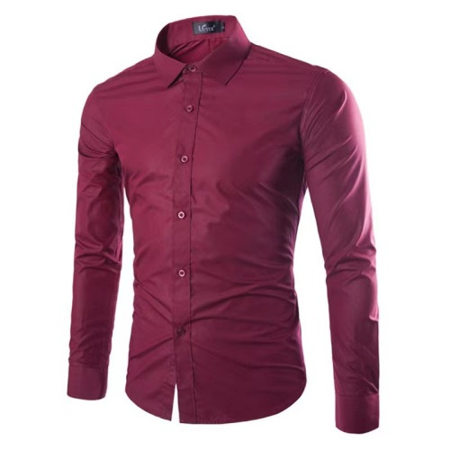 Casual Polo Collar Ironing Free Long Sleeves Shirt For Men - Image 5