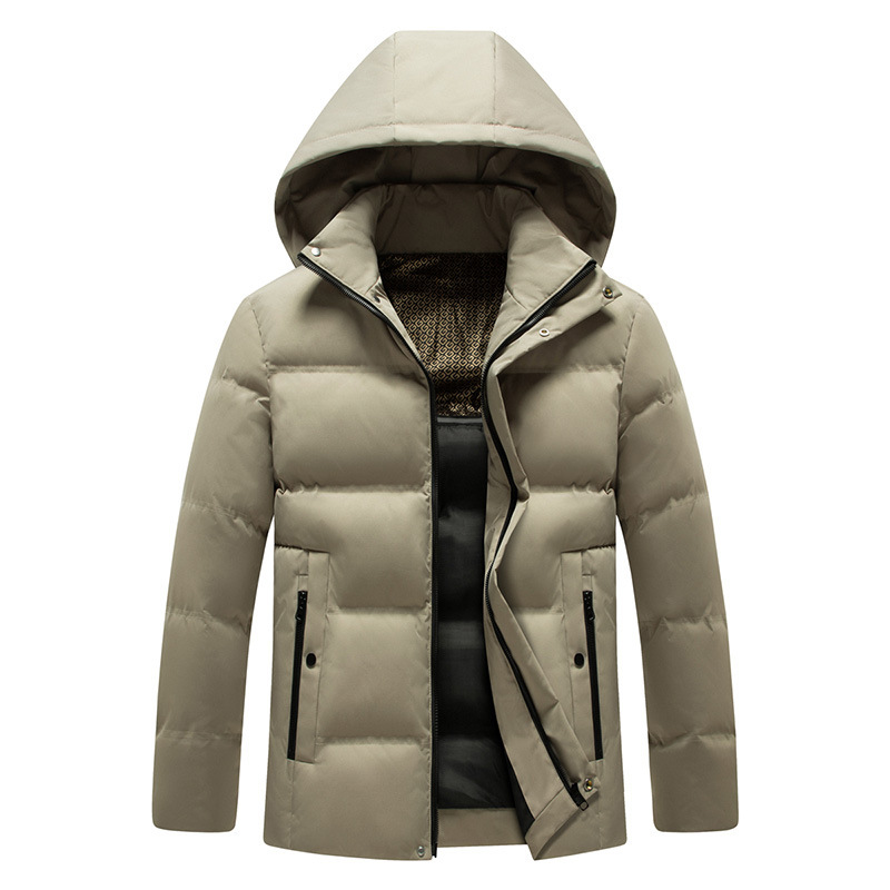 Mens Padded Cotton Coat With Fleece-Lined Detachable Hood - Image 9