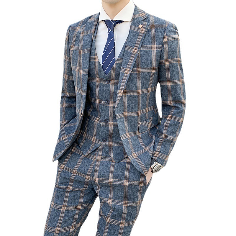 Mens 3-piece Suit In Korean And British Styles, Slim-fit - Image 5
