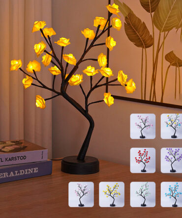 Table Lamp Flower Tree Rose Lamps Fairy Desk Night Lights USB Operated Gifts For Wedding Valentine Christmas Decoration