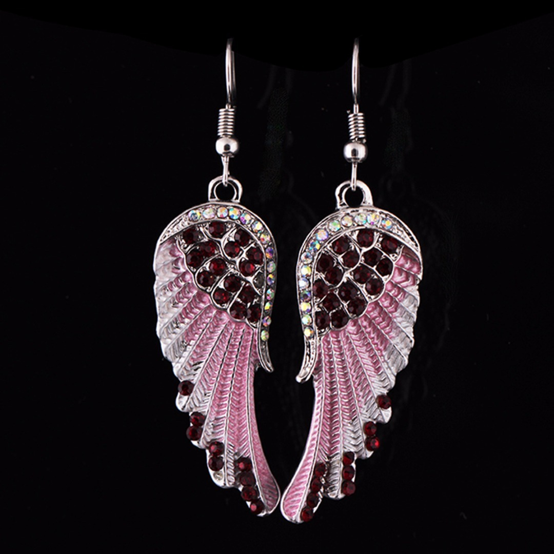Fashion Angel Wings with Diamond Earrings - Image 2