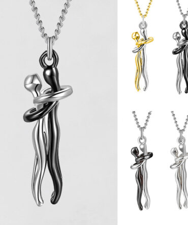 Love Hug Necklace Unisex Men Women Couple Jewelry Simple Temperament Clavicle Chain Valentines Day Lover Gift