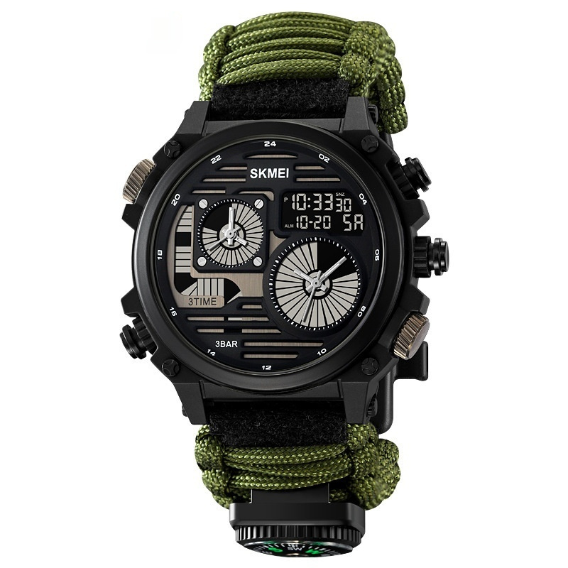 Mens Outdoor Exploration Multi-Function Waterproof Silicone Paracord Watch - Image 10