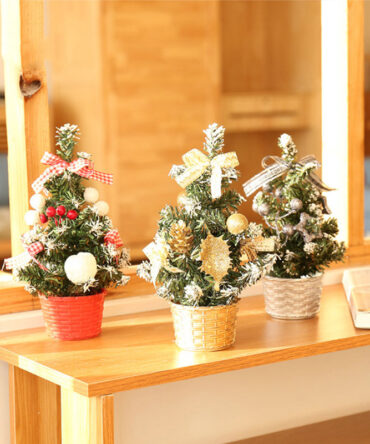 PVC Mini Christmas Tree LED Lights Decoration Desktop Ornaments