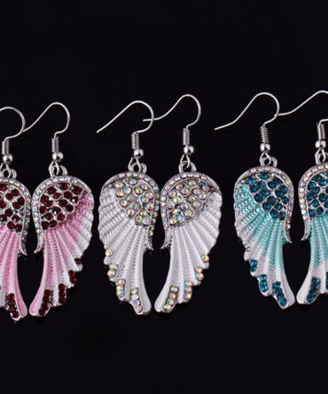 Fashion Angel Wings with Diamond Earrings