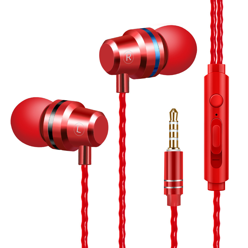 Metal Headphones Heat Tone In-ear Mobile Phone Headphones - Image 6