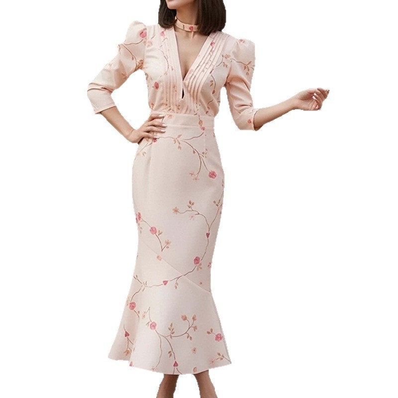 Womens Casual Slim-Fit Dress With European And American-Style Prints - Image 5