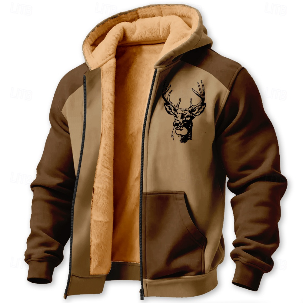 Zippered Patch-pocket Insulated Cotton Jacket - Image 6