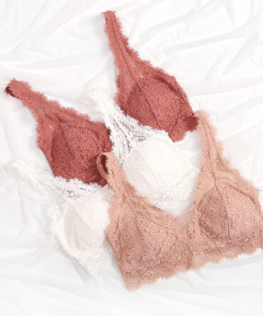 Laceless Bra Gathering Bra Lace Bra Set