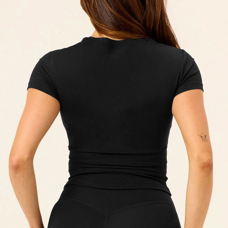 Long-sleeved Yoga Clothes And Small Round Neck Exercise - Image 3