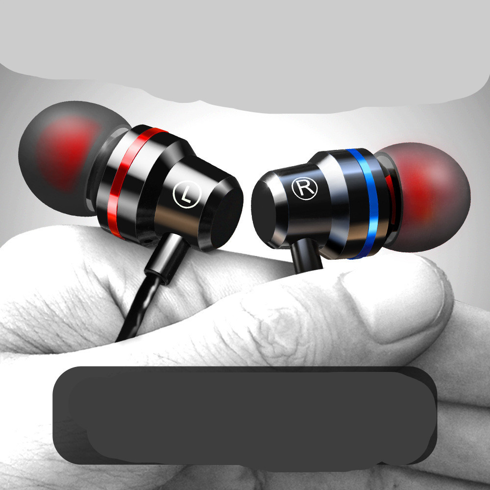 Metal Headphones Heat Tone In-ear Mobile Phone Headphones - Image 2