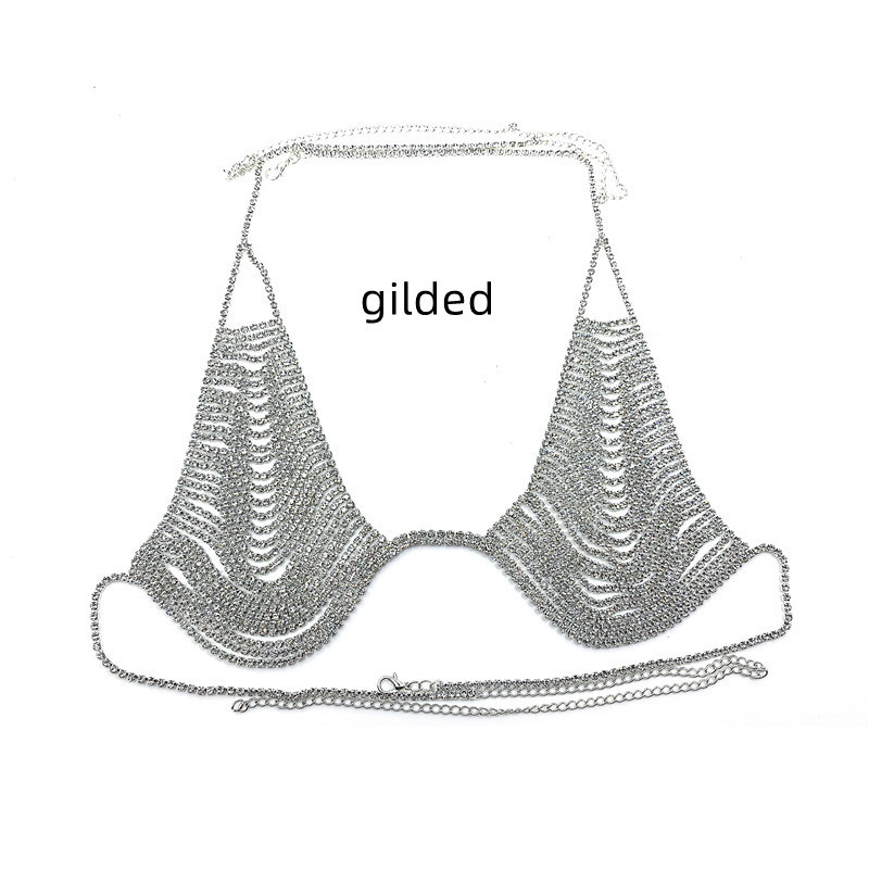 Fashion Multilayer Tassel Rhinestone Lingerie Body Chain - Image 3