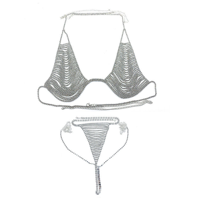 Fashion Multilayer Tassel Rhinestone Lingerie Body Chain - Image 6