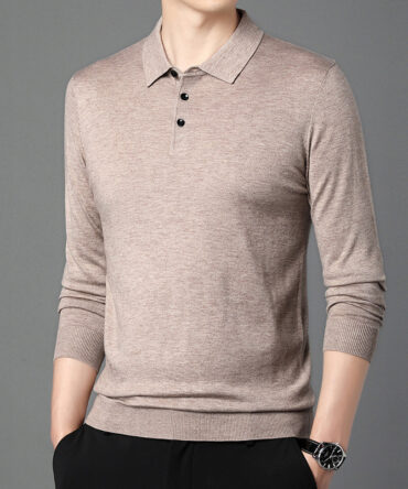 New Winter Mens Polo-Neck Knitted Sweater