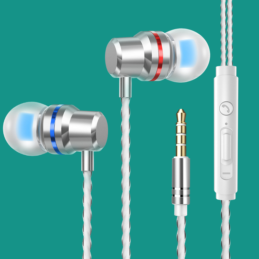 Metal Headphones Heat Tone In-ear Mobile Phone Headphones - Image 3