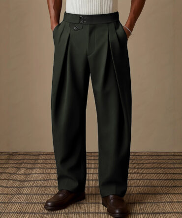 Fashionable Pocket Casual Solid-Color Dress Pants