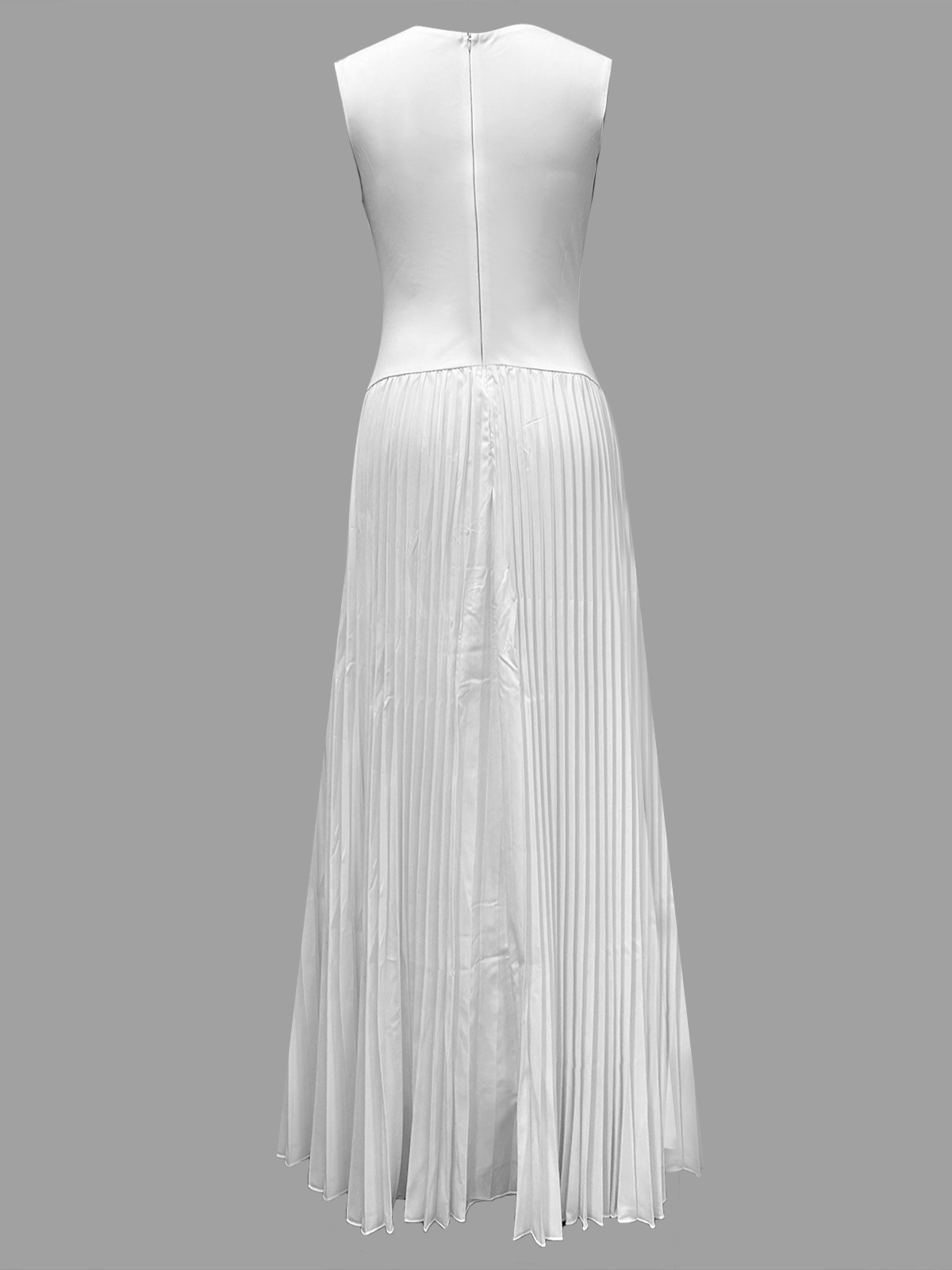 European And American-style Elegant Pleated Waist-cinching Maxi Dress - Image 4