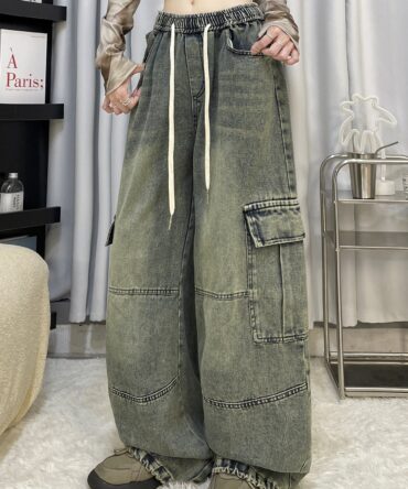 Cool Drag Girl American Retro Wide-leg Jeans