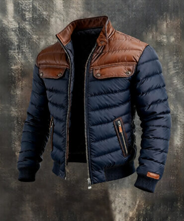 Color-block Cotton Jacket With A Zipper