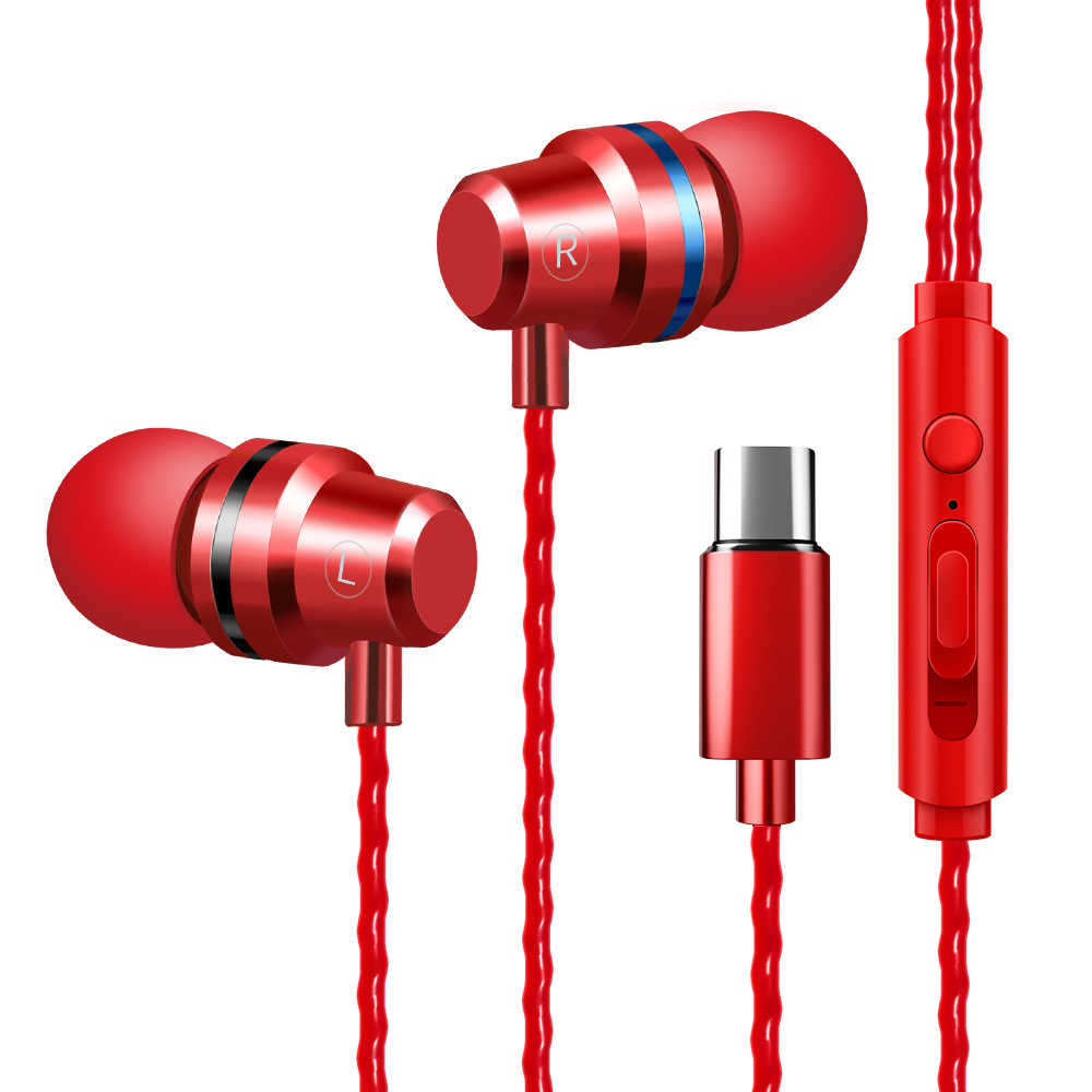 Metal Headphones Heat Tone In-ear Mobile Phone Headphones - Image 4