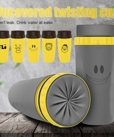 No Cover Twist Cup Travel Portable Cup Double Insulation Tumbler Straw Sippy Water Bottles Portable For Children Adults