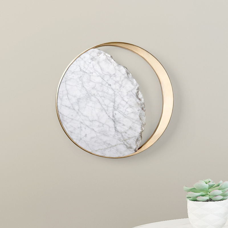 Marble Bedside LED Wall Lamp Creative Art Design Eclipse Wall Sconce Lighting - Image 4
