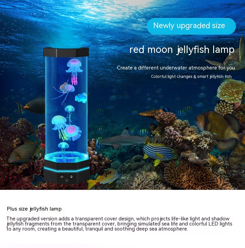 Jellyfish Lava Lamp 17 Colors Changing 15inch Jellyfish Lamp With Remote Control USB Plug-in Bubble Fish Lamp Kids Night Light Creative Projector Lamp Home Decor - Image 7