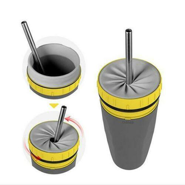 No Cover Twist Cup Travel Portable Cup Double Insulation Tumbler Straw Sippy Water Bottles Portable For Children Adults - Image 7