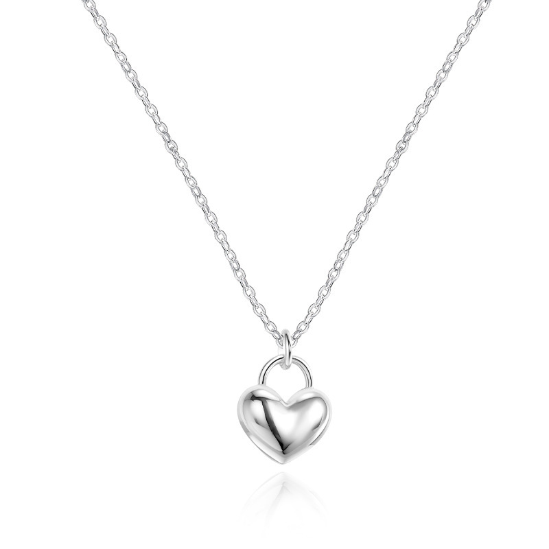 Stylish Sterling Silver Heart Pendant Necklace With A Smooth Finish - Image 5