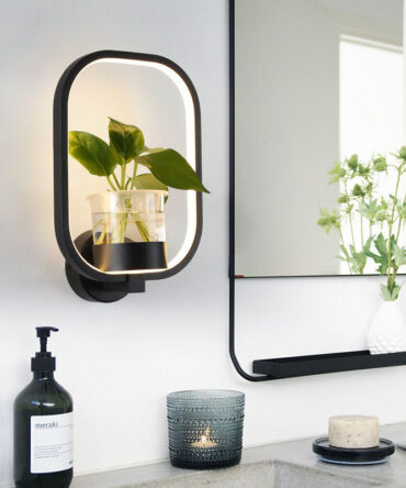 Decorative wall lamp on background wall