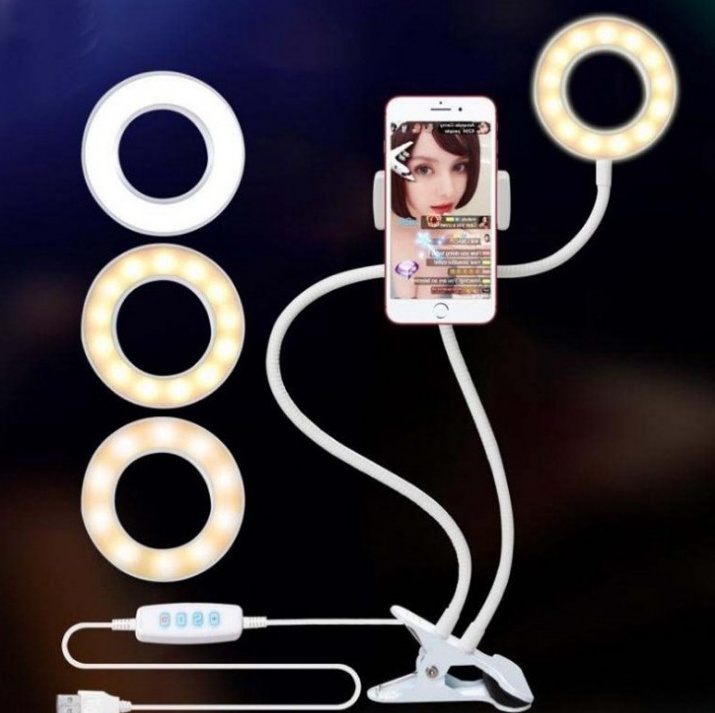 LED Selfie Ring Light for Live Adjustable Makeup Light-8cm Stand - Image 6