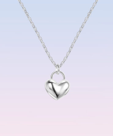 Stylish Sterling Silver Heart Pendant Necklace With A Smooth Finish