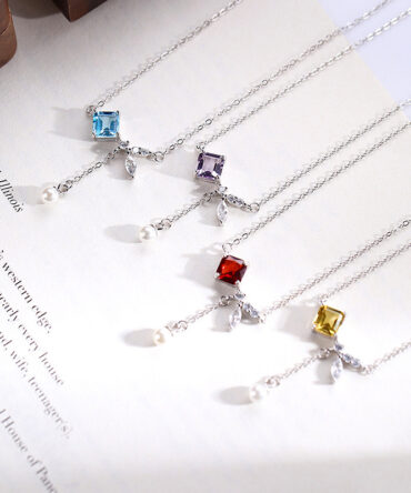 Natural Crystal Topaz Sterling Silver Necklace
