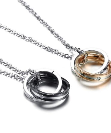 Stainless steel couple necklace