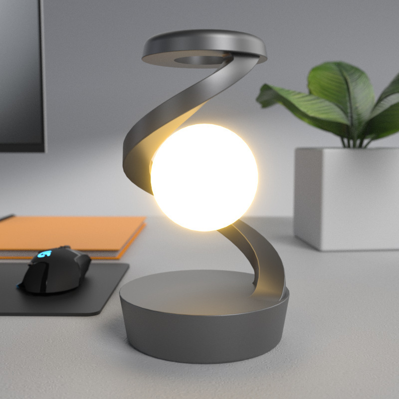 Rotating Moon Desk Lamp With Phone Wireless Charging Sensor Control Table Lamps Decorative Desktop Lamp Small Night Lamp Home Decor - Image 8