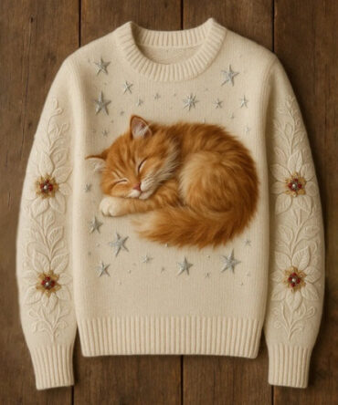 Womens Printed Long-Sleeve Sweatshirt Top